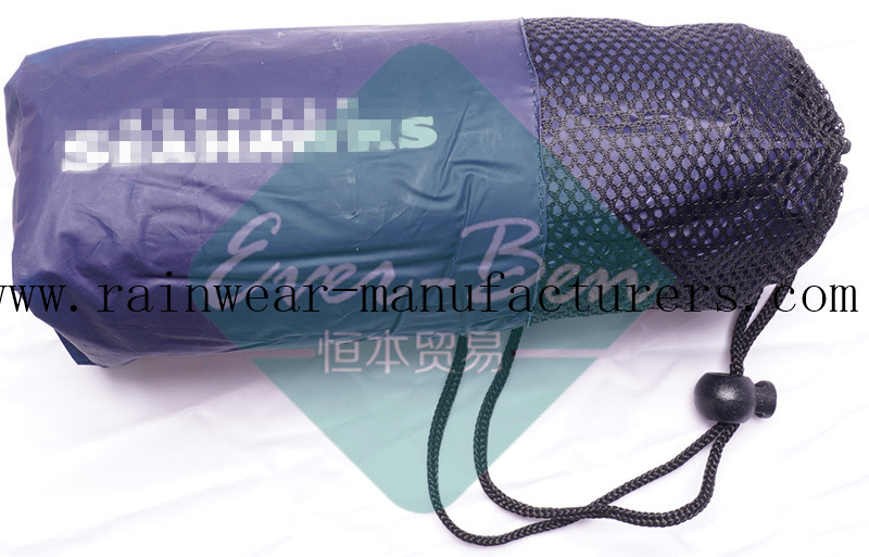 NFSS PEVA plastic rain capes draw string mesh bag